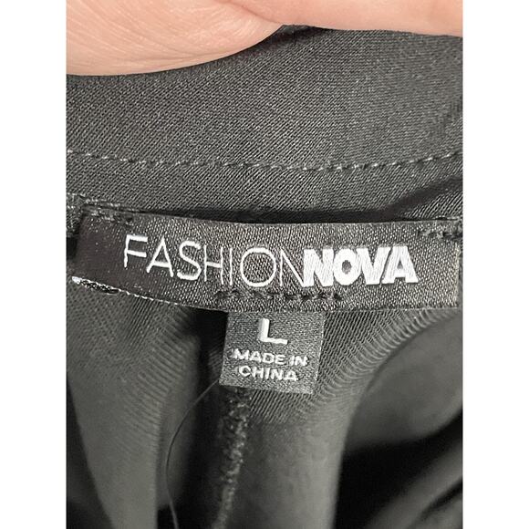 Fashion Nova Pants Womens Large Black High Rise Dress Work Trousers - Picture 8 of 10
